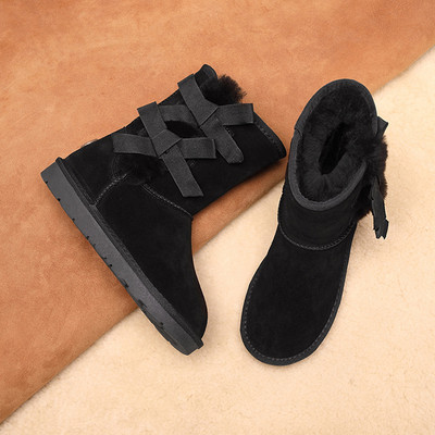 Ζεστές χειμωνιάτικες μπότες από eco suede με ζεστή φόδρα