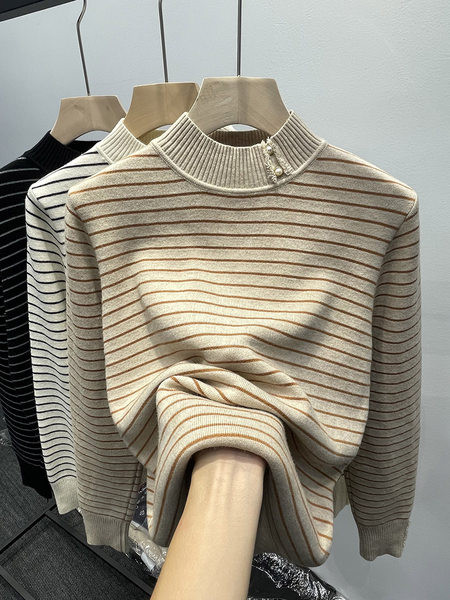 Női pulóver meleg béléssel, három színben