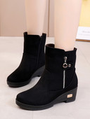 Női velúr csizma cipzárral