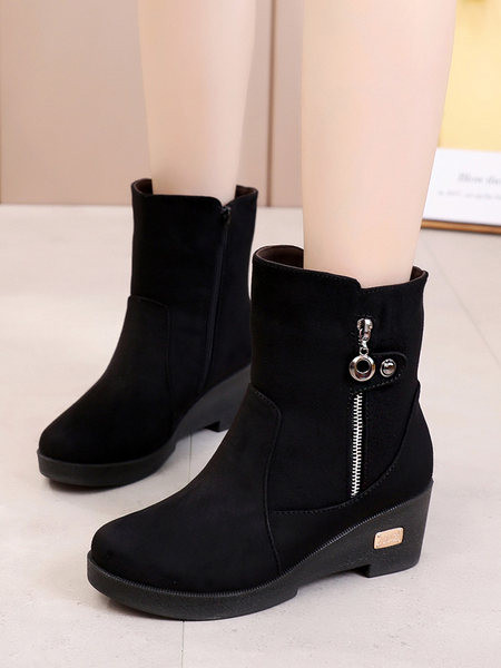 Női velúr csizma cipzárral