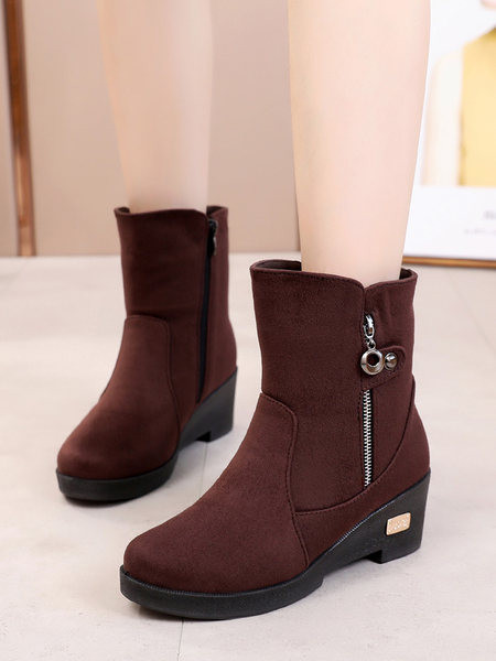 Női velúr csizma cipzárral