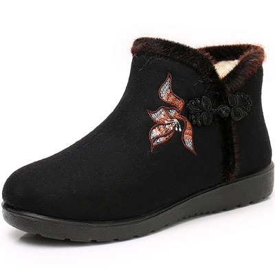 Sooja paksu voodri ja tikandiga naiste talvesaapad