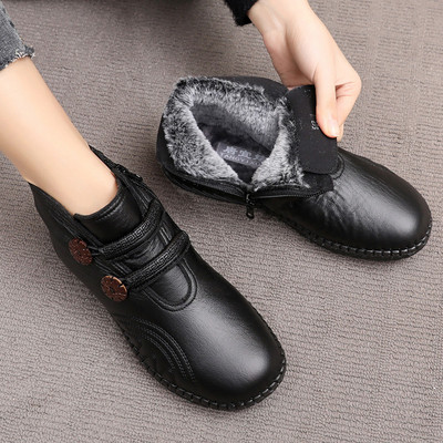 Kahes värvitoonis sooja voodriga naiste nahksaapad