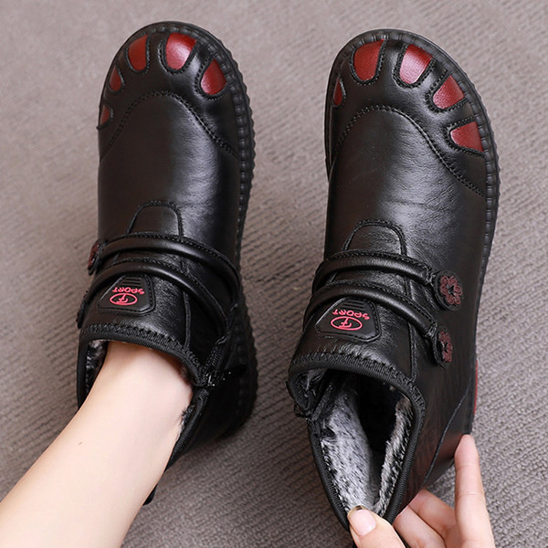 Naiste nahast saapad kirja ja lameda tallaga – paksu voodriga