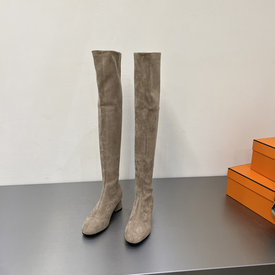 Γυναικείες σουέτ μπότες με τετράγωνο τακούνι 4 cm