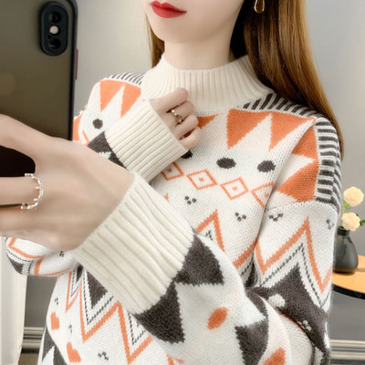 Γυναικείο τοπικό πουλόβερ με φαρδύ σχέδιο