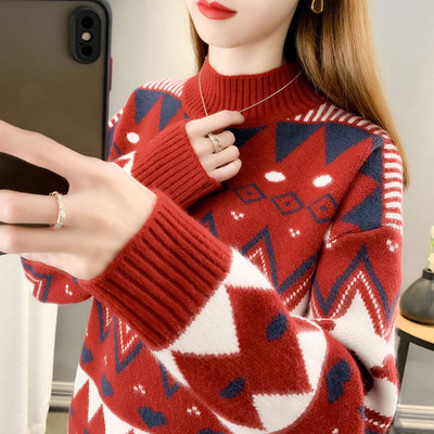 Γυναικείο τοπικό πουλόβερ με φαρδύ σχέδιο