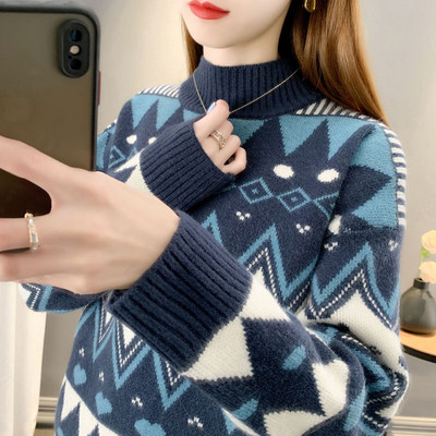 Γυναικείο τοπικό πουλόβερ με φαρδύ σχέδιο