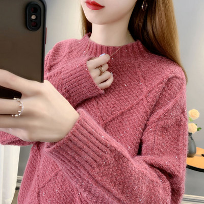 Μοντέρνο γυναικείο πουλόβερ με λαμπερό αποτέλεσμα - τρία χρώματα