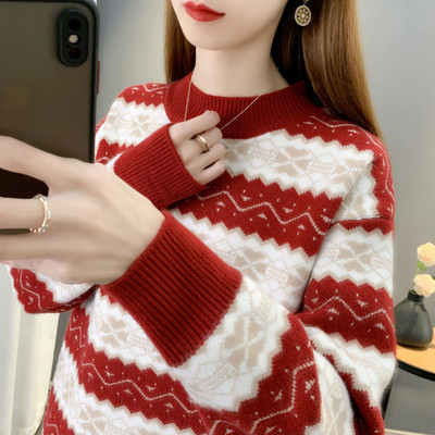 Γυναικείο πουλόβερ με χαμηλό γιακά
