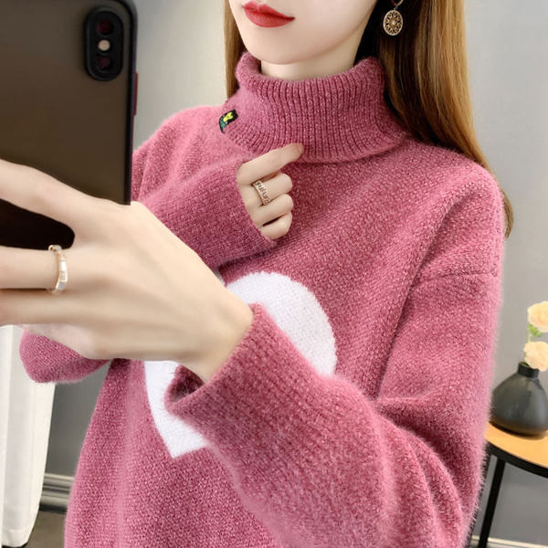 Naiste polokrae ja aplikatsiooniga kampsun