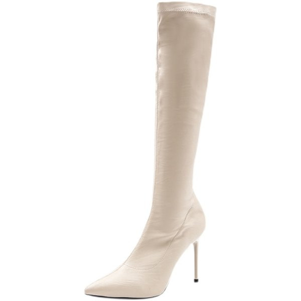 Γυναικείες μυτερές μπότες με τακούνι 8 cm