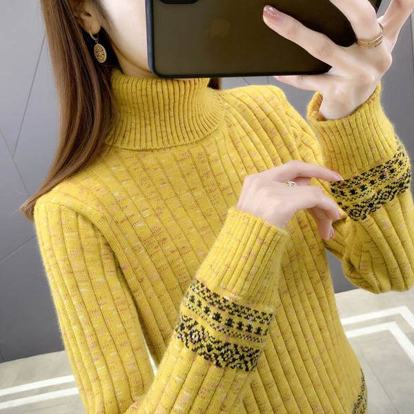 Meleg téli pulóver pólógallérral - különböző színekben