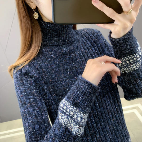 Meleg téli pulóver pólógallérral - különböző színekben