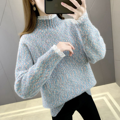 Naiste vabaaja kampsun kõrge kraega