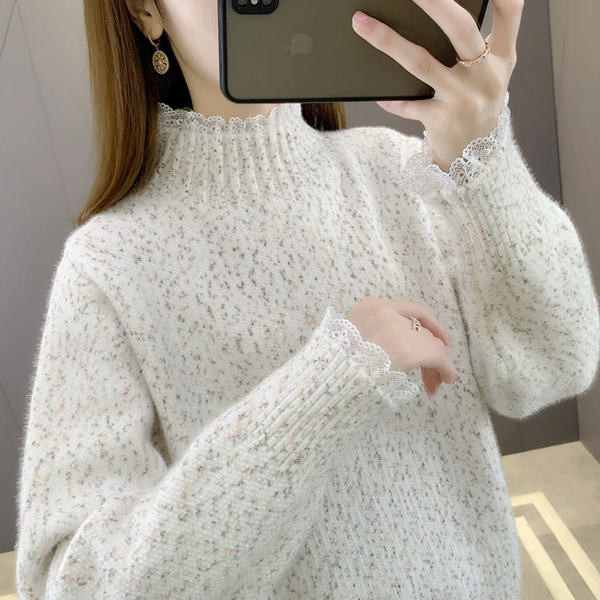 Naiste vabaaja kampsun kõrge kraega