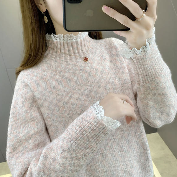 Naiste vabaaja kampsun kõrge kraega