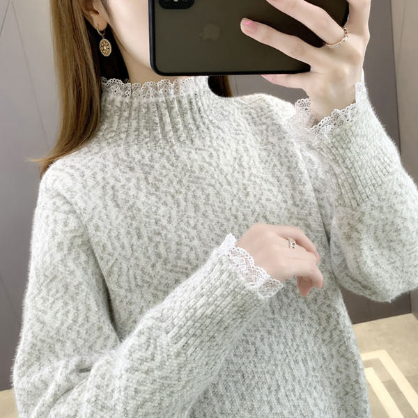 Naiste vabaaja kampsun kõrge kraega