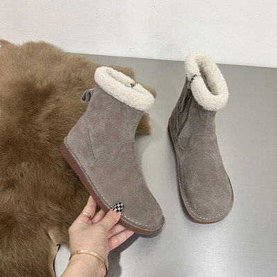 Naiste sooja voodri ja lameda tallaga talvesaapad