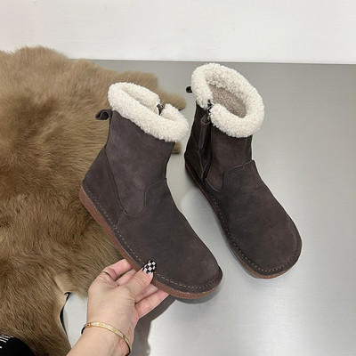 Naiste sooja voodri ja lameda tallaga talvesaapad