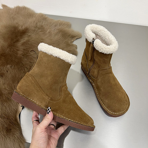 Naiste sooja voodri ja lameda tallaga talvesaapad