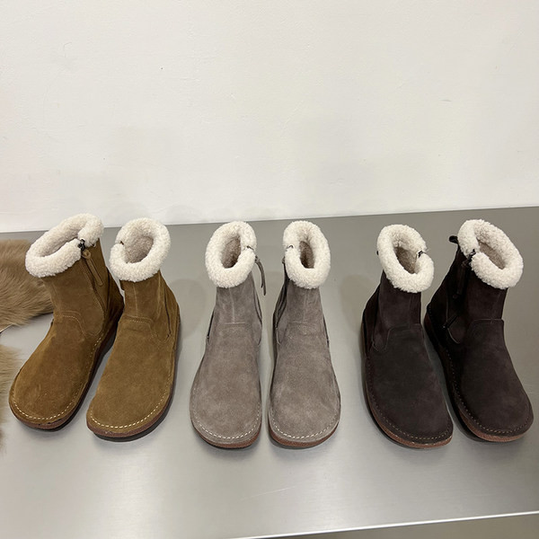 Naiste sooja voodri ja lameda tallaga talvesaapad