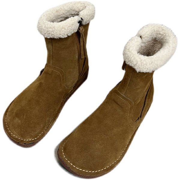 Naiste sooja voodri ja lameda tallaga talvesaapad