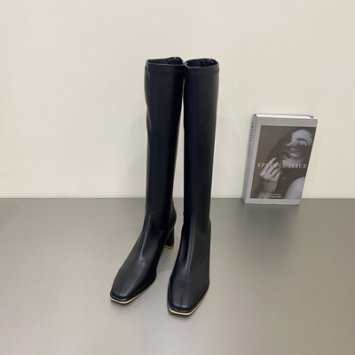 Uus mudel naiste saapad kandilise kontsaga 6 cm