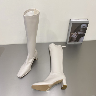 Uus mudel naiste saapad kandilise kontsaga 6 cm