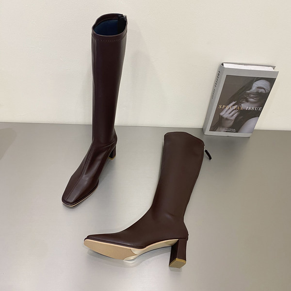 Uus mudel naiste saapad kandilise kontsaga 6 cm