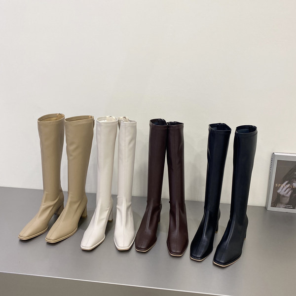 Uus mudel naiste saapad kandilise kontsaga 6 cm