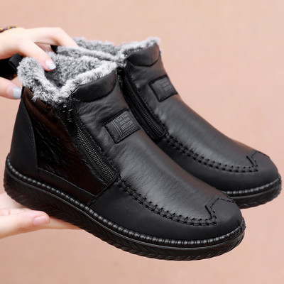 Sooja voodri ja lukuga vabaaja nahast saapad