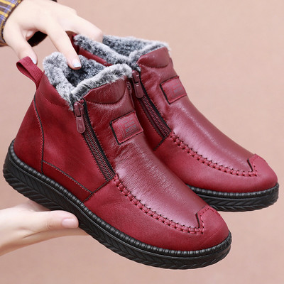 Sooja voodri ja lukuga vabaaja nahast saapad