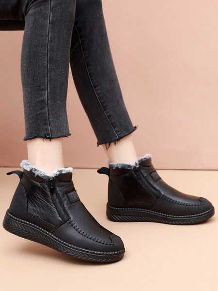 Sooja voodri ja lukuga vabaaja nahast saapad