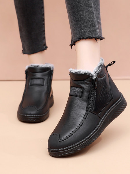 Sooja voodri ja lukuga vabaaja nahast saapad