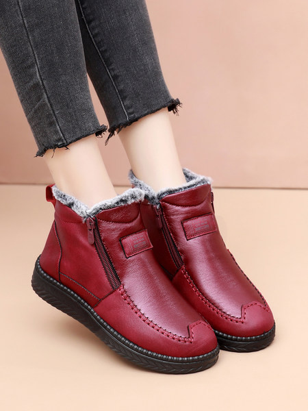 Sooja voodri ja lukuga vabaaja nahast saapad