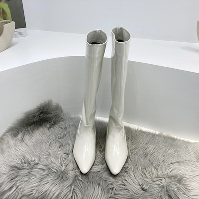 Naiste lakknahast saapade teritatud mudel