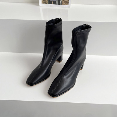 Naiste saapad 6 cm kõrge kontsaga ja lukuga