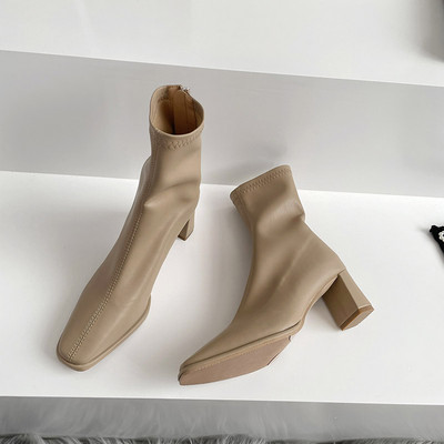 Naiste saapad 6 cm kõrge kontsaga ja lukuga