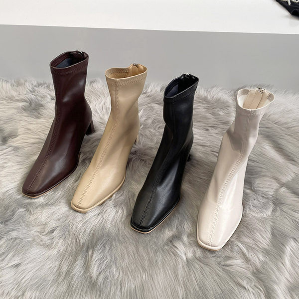 Naiste saapad 6 cm kõrge kontsaga ja lukuga