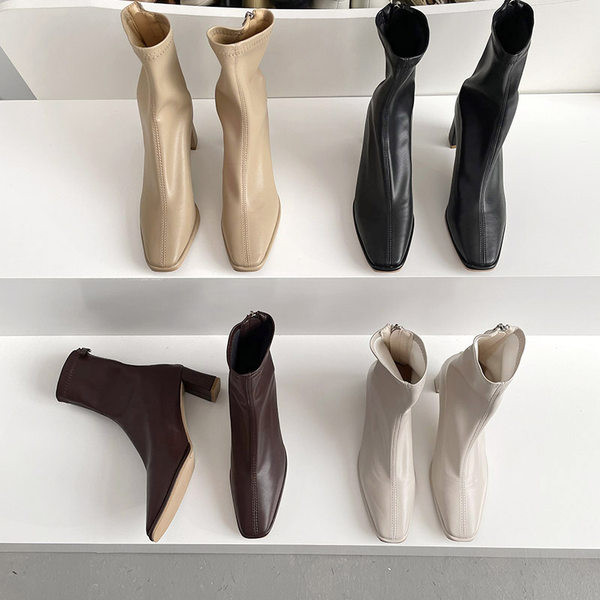 Naiste saapad 6 cm kõrge kontsaga ja lukuga