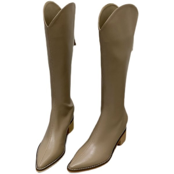 Női csizma hegyes sarkú modell