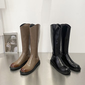 Stiilne naiste nahksaapad ümar lukuga mudel