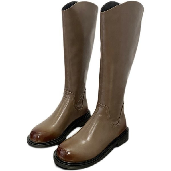 Stiilne naiste nahksaapad ümar lukuga mudel