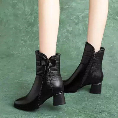 Kunstnahast retro stiilis kontsaga naiste saapad