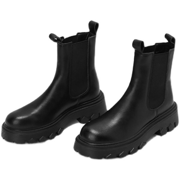 Kareda-musta värvi tallaga naiste nahast saapad