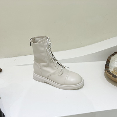 Γυναικείες έκο δερμάτινες μπότες δύο μοντέλα με κορδόνια και φερμουάρ