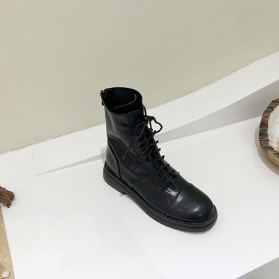 Γυναικείες έκο δερμάτινες μπότες δύο μοντέλα με κορδόνια και φερμουάρ