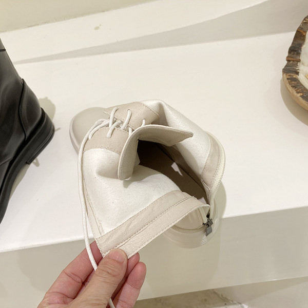 Γυναικείες έκο δερμάτινες μπότες δύο μοντέλα με κορδόνια και φερμουάρ