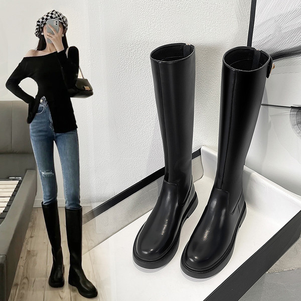 Cipzáras női bőrcsizma két színben